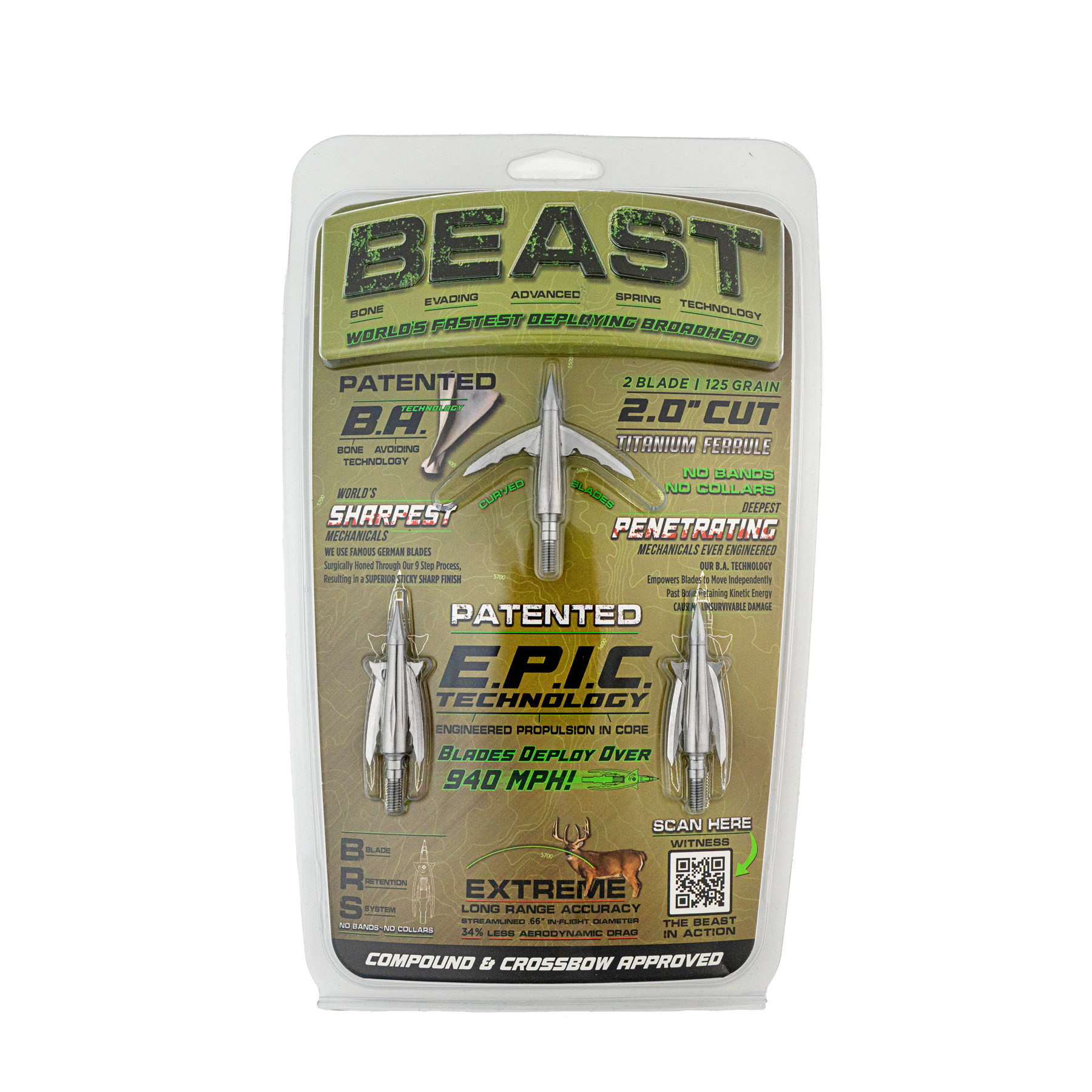 Beast Titanium-Steel Hybrid Broadheads - 3 Pack