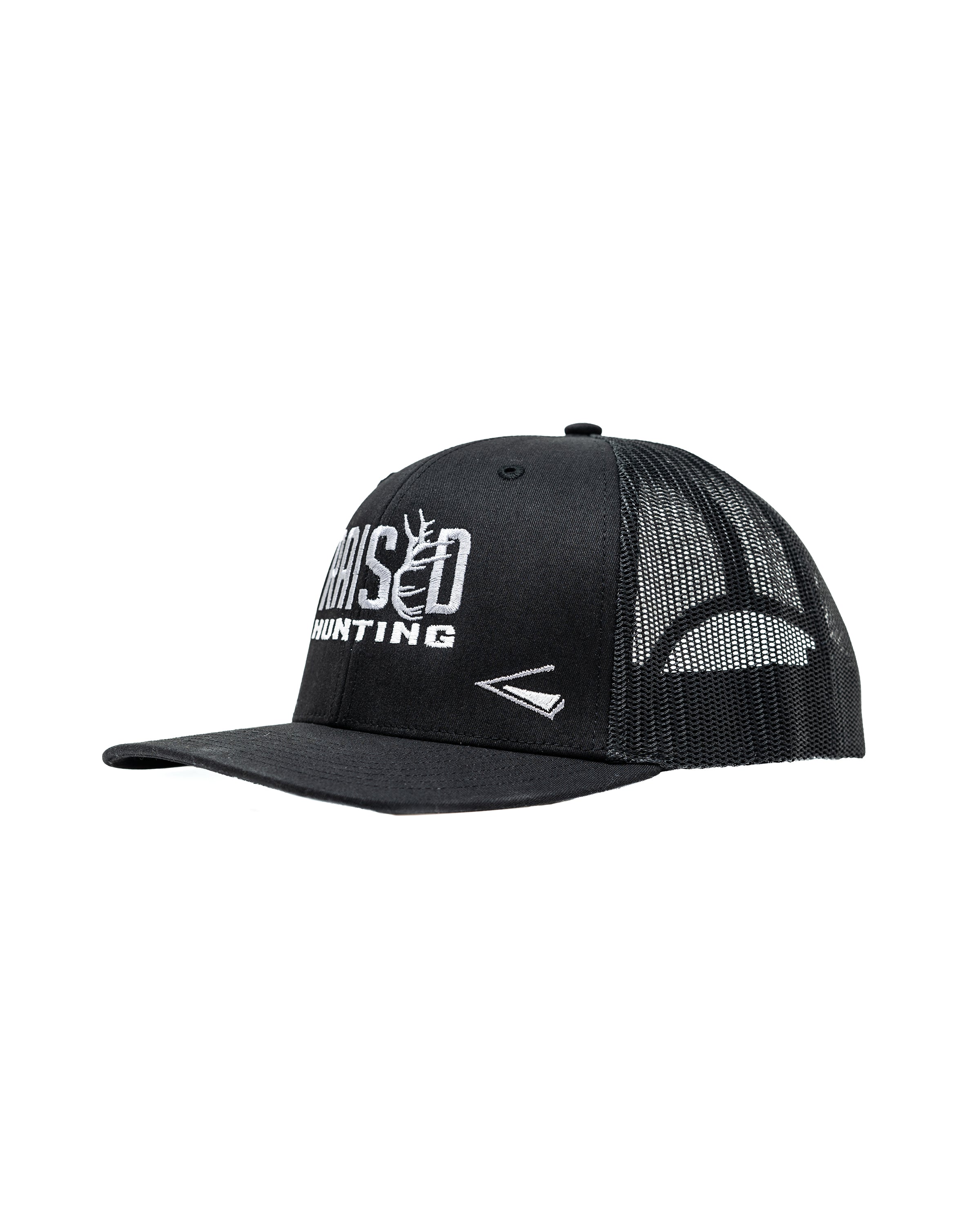 Raised Hunting Black Logo Hat