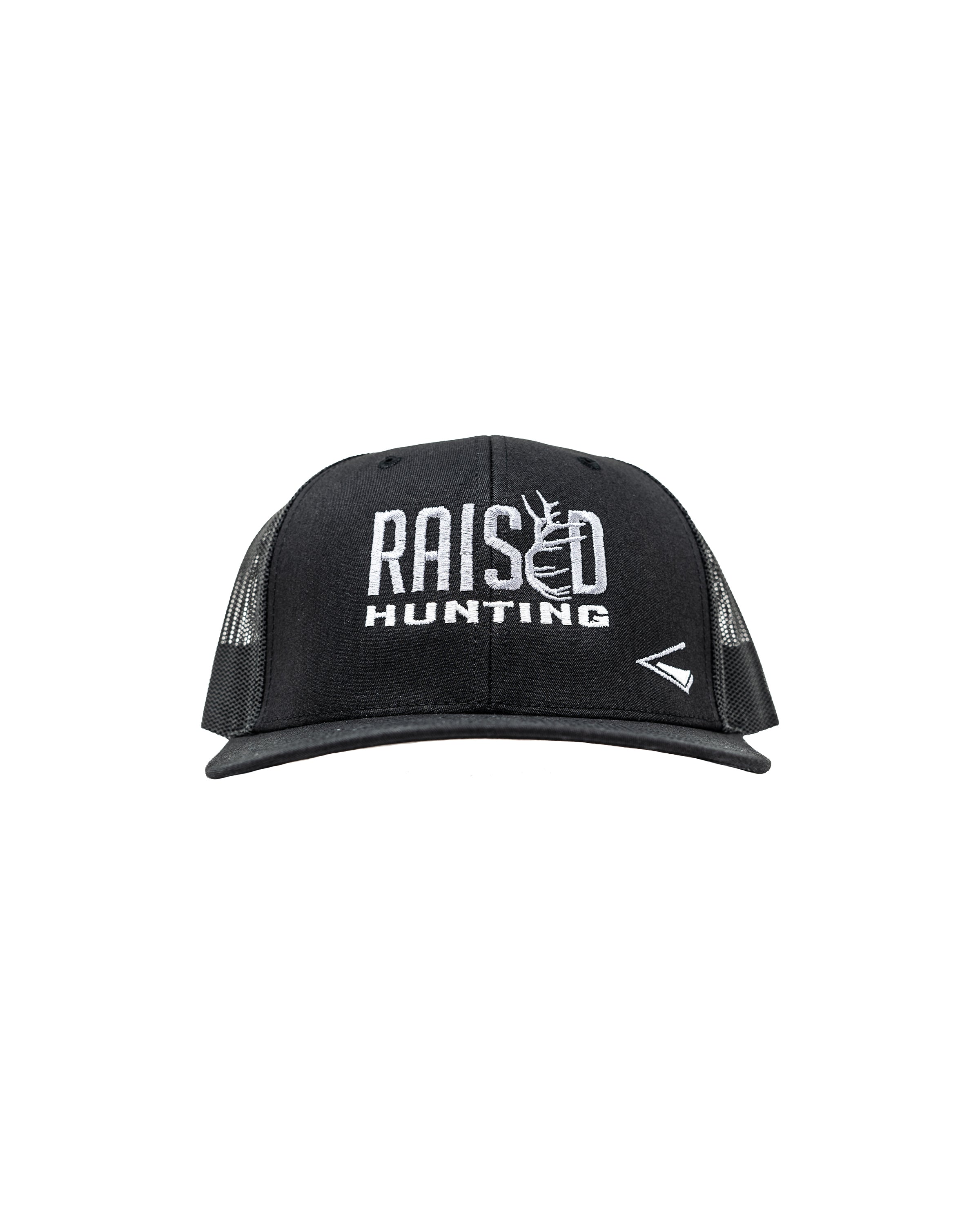 Raised Hunting Black Logo Hat
