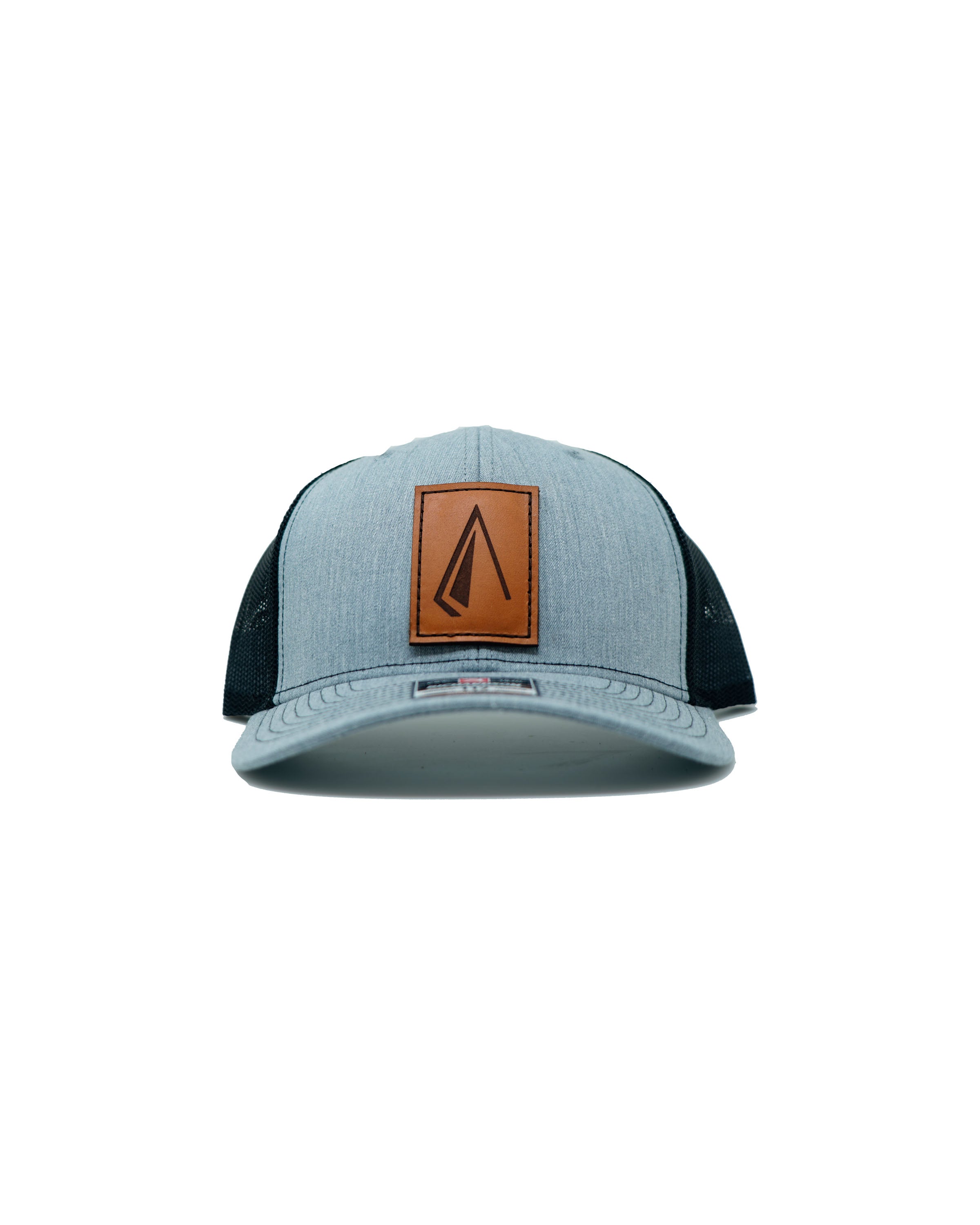 Light Gray Leather Badge Broadhead Hat