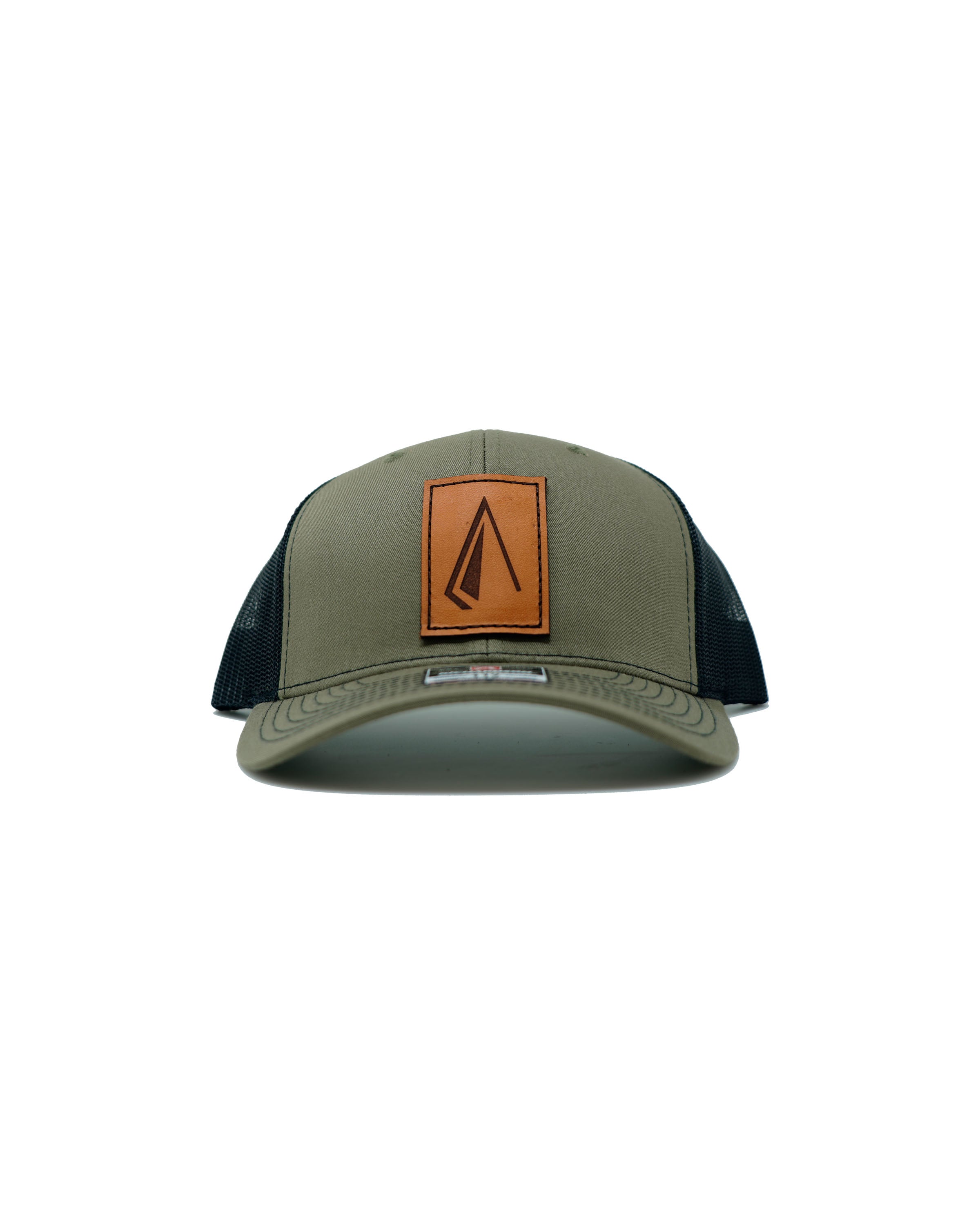 Olive Green Leather Badge Broadhead Hat